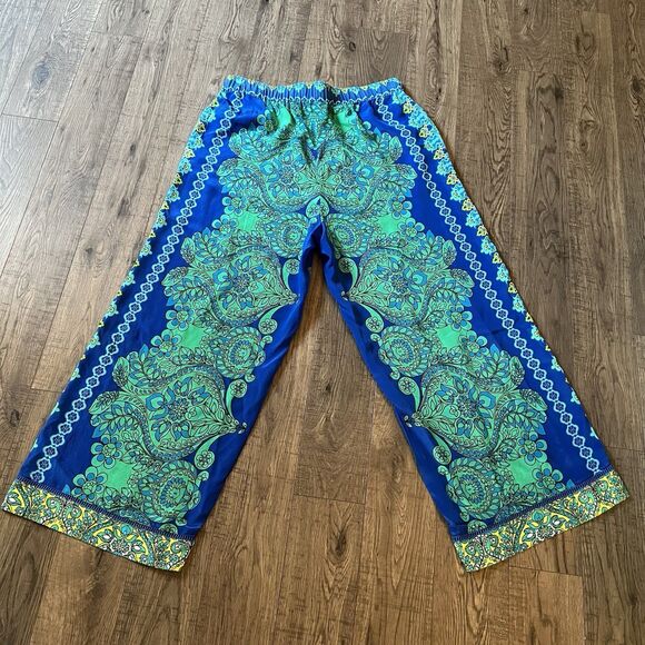 Johnny Was Workshop Wide Leg Pants XL 100% Silk Villa Sheer - Picture 2 of 4